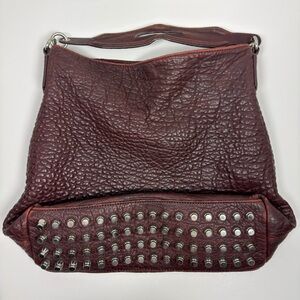 ALEXANDER WANG Black Pebbled
Lambskin Studded Dumbo Darcy Hobo
Handbag Purse